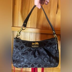 mint Coach Black Signature Jacquard Pleated Pochette Shoulder Bag Y2K w Receipt